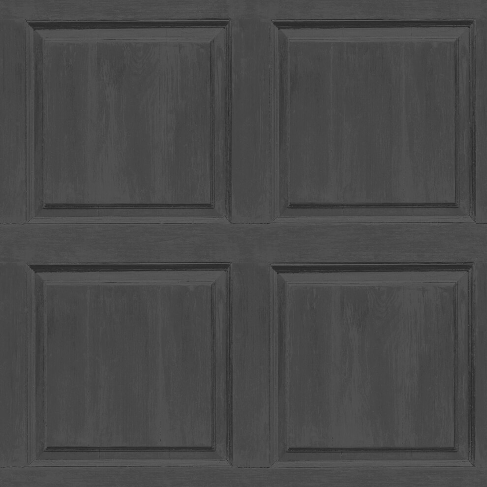 Arthouse (Charcoal 909600) Washed Panel Wallpaper Wood Panelling Effect Rustic Wooden Textured Grey