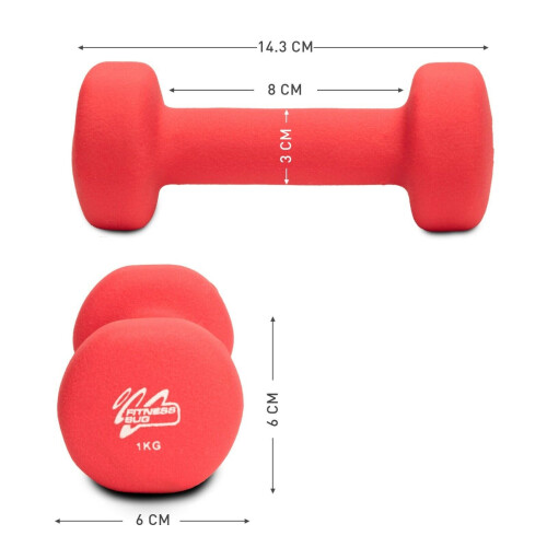 Neoprene Dumbbells Pink 2X1 kg, Best 2