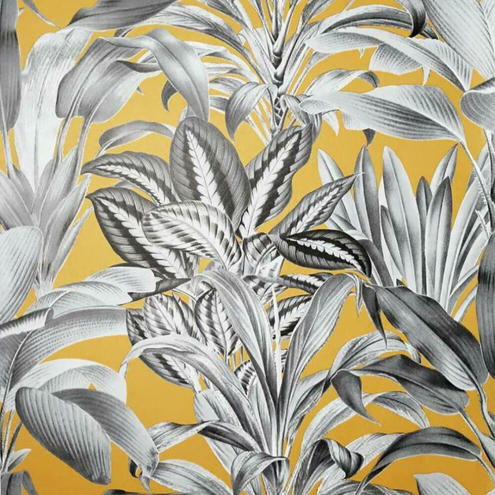 Arthouse (Ochre 909502) Greenhouse Plants Leaves Wallpaper Tropical Jungle Forest Foliage Roll