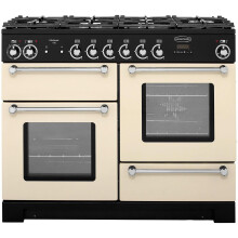 Rangemaster Kitchener KCH110DFFCR/C 110cm Dual Fuel Range Cooker - Cream / Chrome