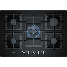 Bosch Serie 6 Built-In 5 Burner Gas Hob - Black | PPQ7A6B90