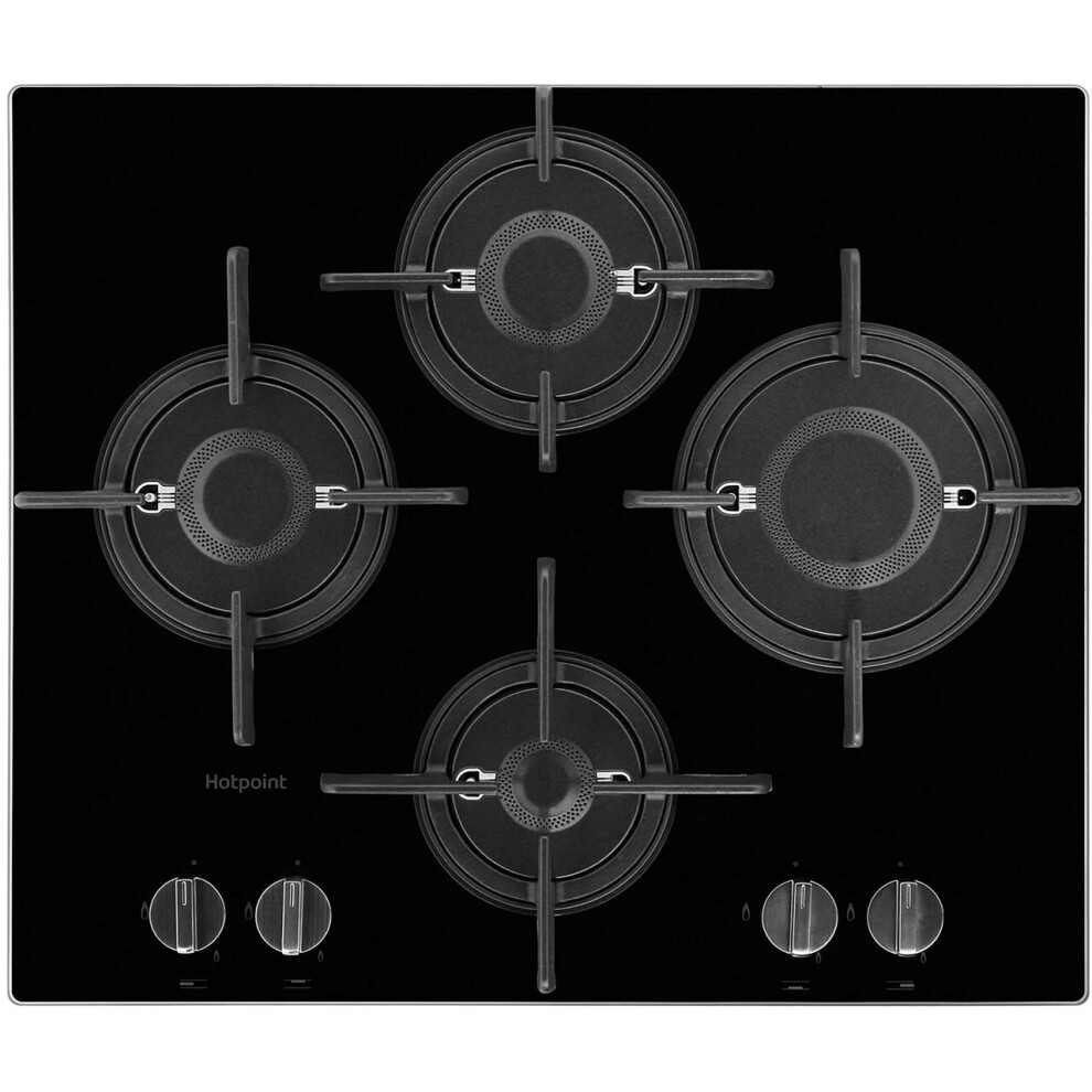 Hotpoint FTGHG641D/H Built In 60cm 4 Burners Gas Hob Black