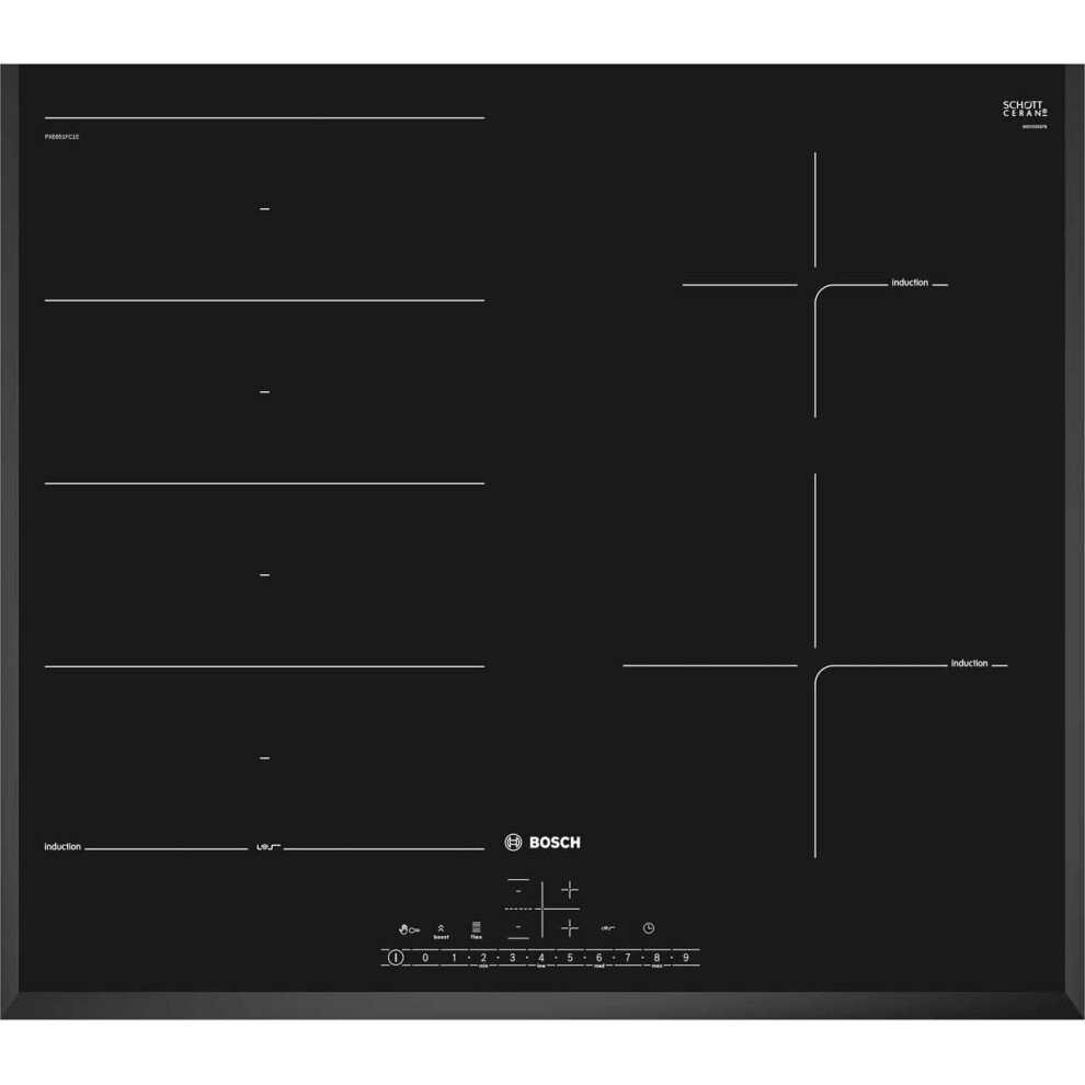 Bosch Serie 6 PXE651FC1E 59cm Induction Hob - Black