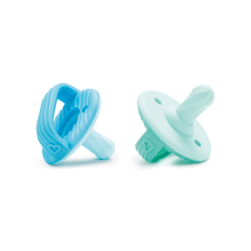 Munchkin Silicone Pacifier + Texture Blue & Green 2Pk