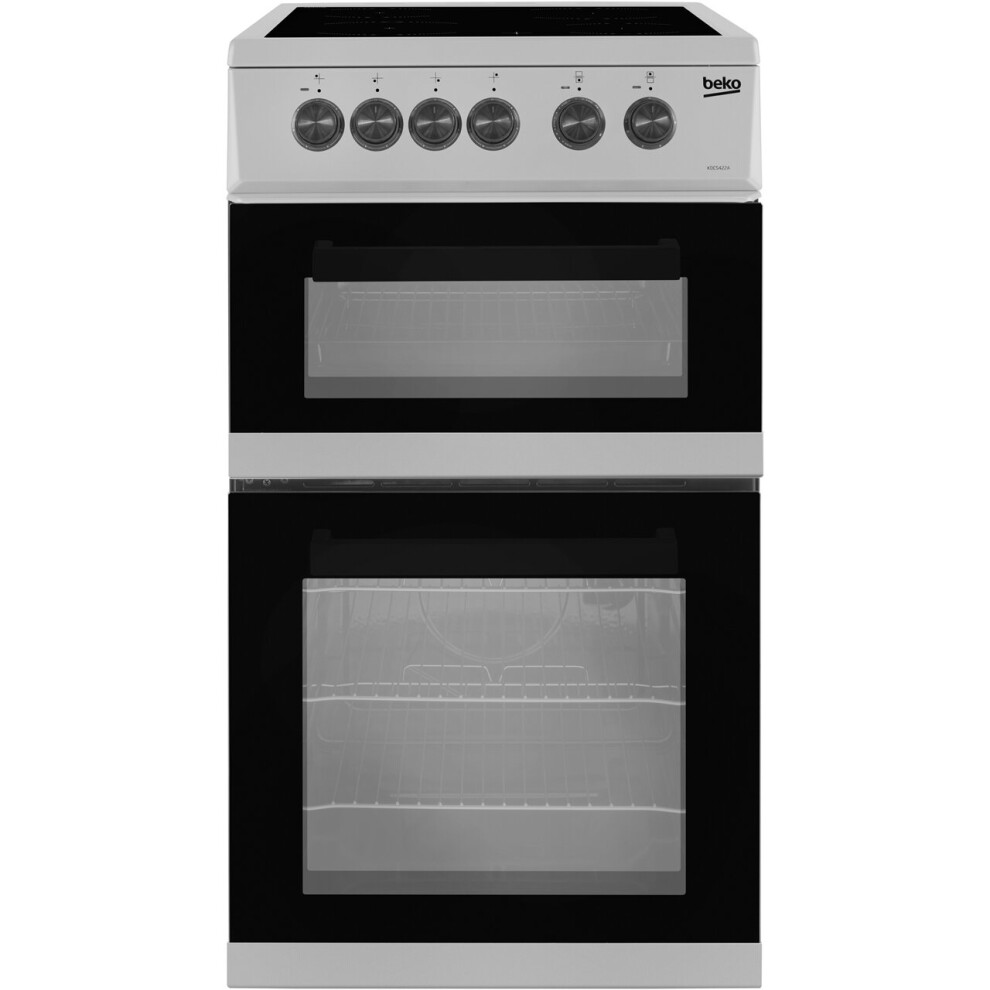 Beko KDC5422AS 50cm Electric Cooker with Ceramic Hob - Silver