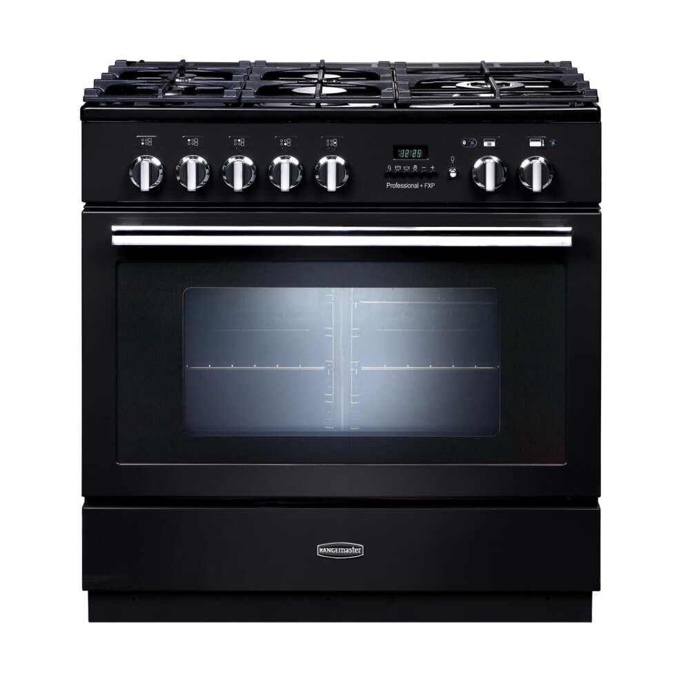 Rangemaster Professional Plus FXP PROP90FXPDFFGB/C 90cm Dual Fuel Range Cooker - Black