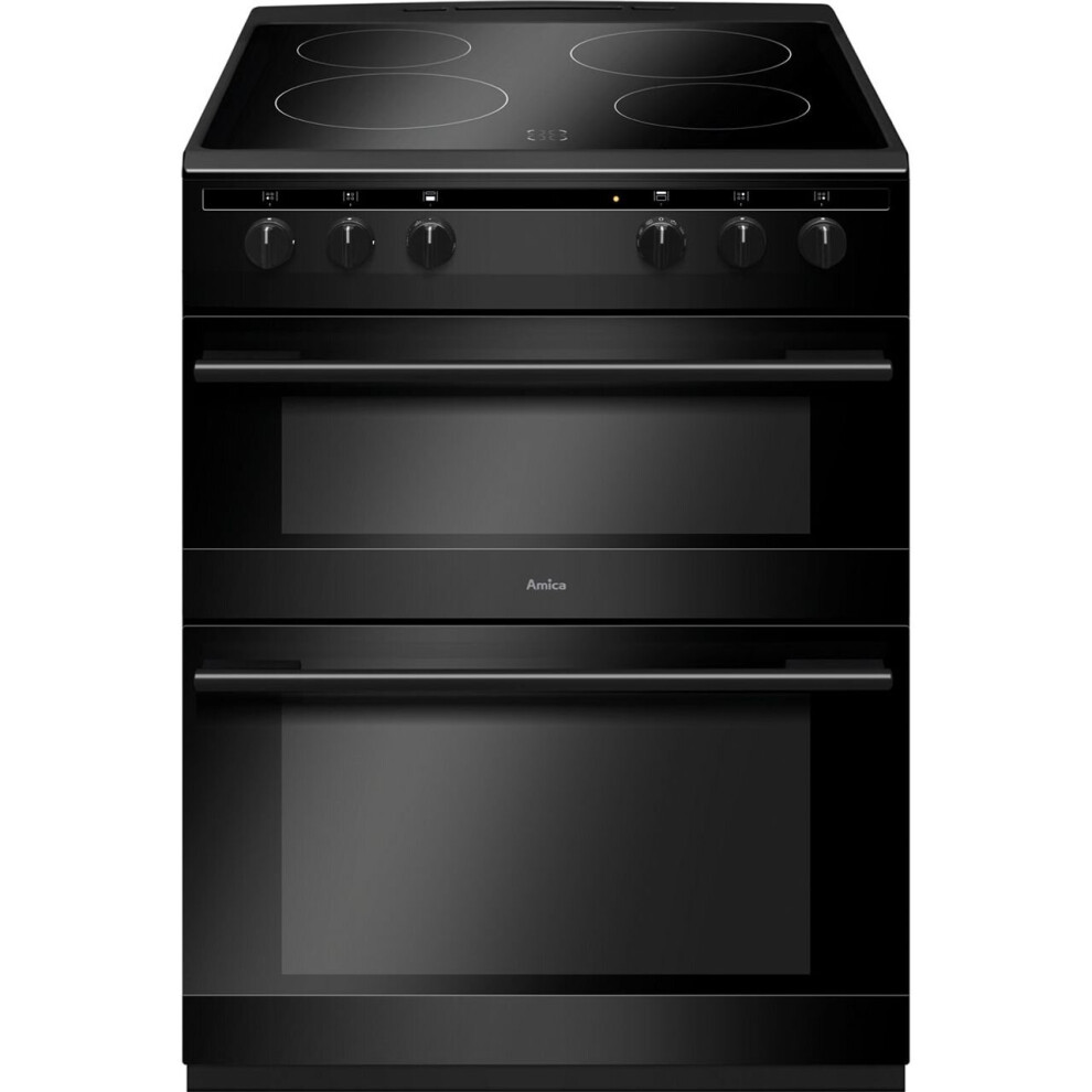 Amica AFC6520BL Free Standing  Electric Cooker with Ceramic Hob 60cm Black