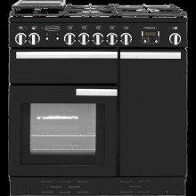 Rangemaster Professional Plus PROP90DFFGB/C 90cm Dual Fuel Range Cooker - Black / Chrome
