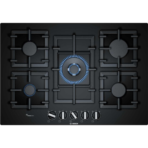Bosch Εντοιχιζόμενη εστία αερίου Bosch Serie 6 5 καυστήρων - Μαύρο | PPQ7A6B90 1