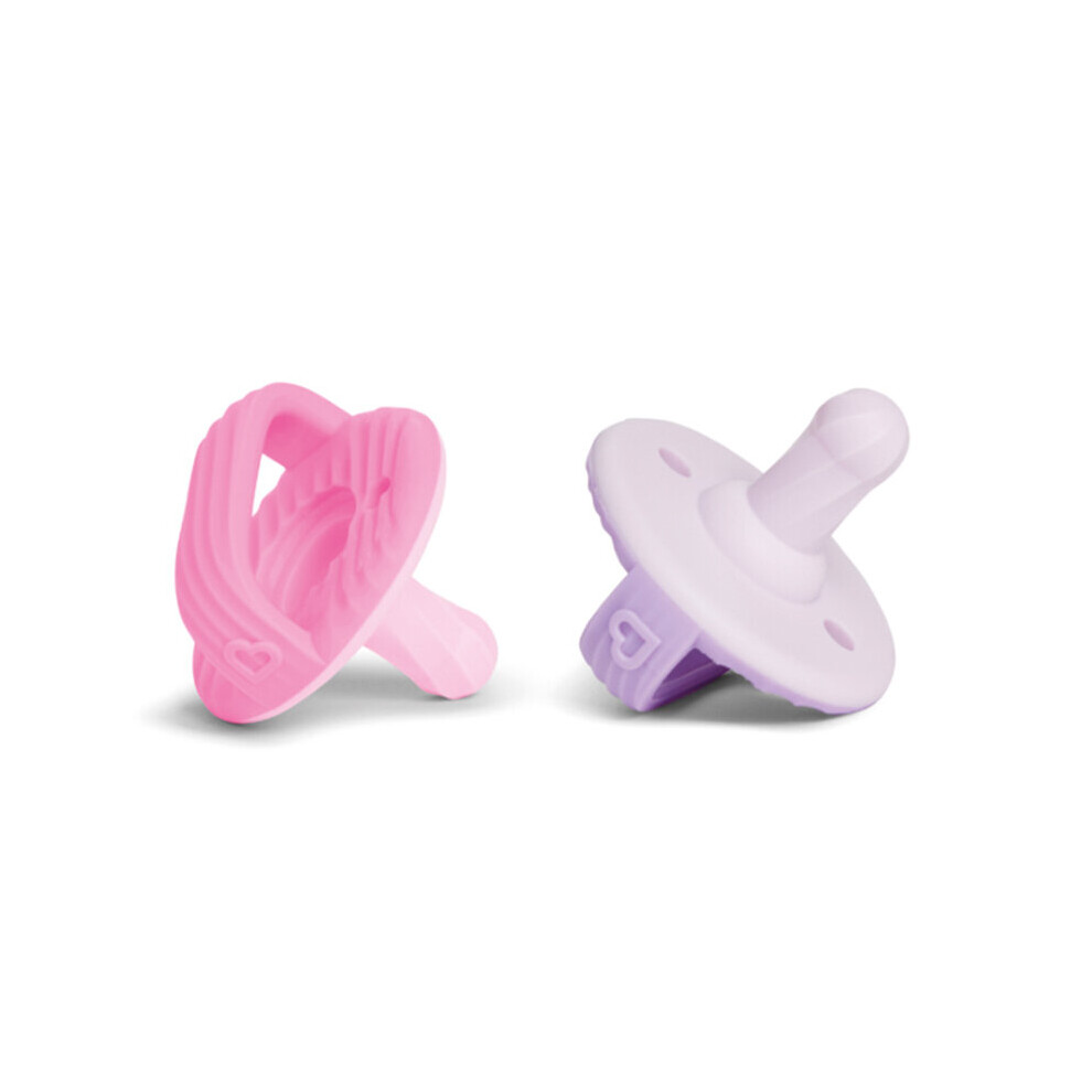 Munchkin Silicone Pacifier + Texture Pink & Purple 2Pk