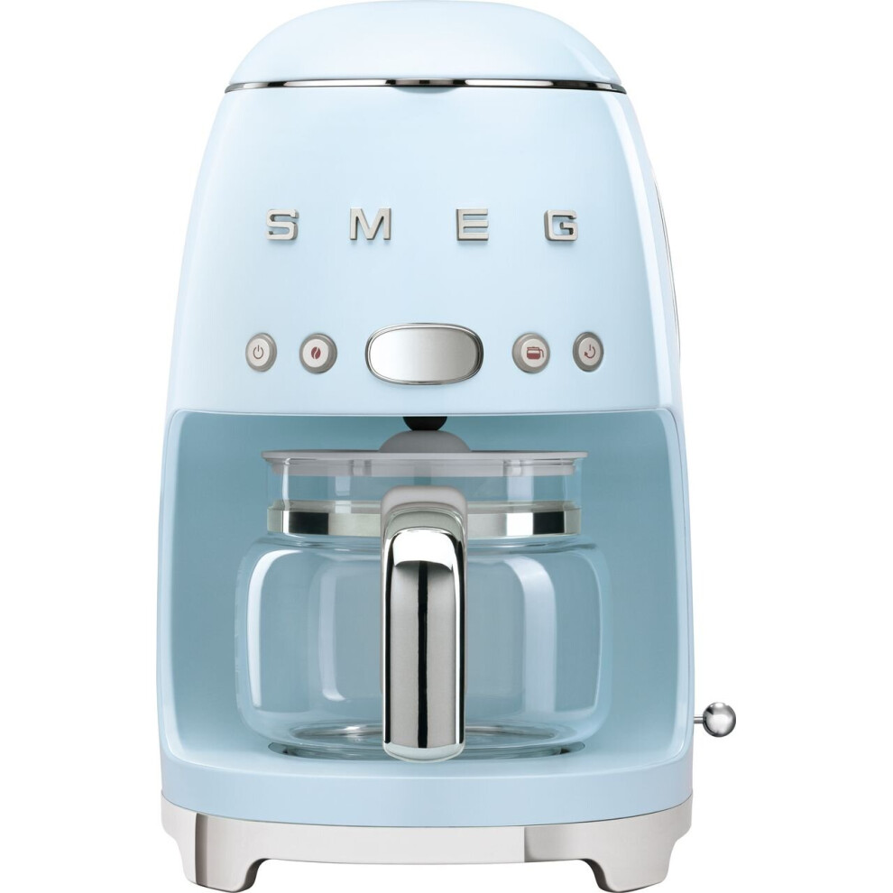 Smeg DCF02PBUK Filter Coffee Machine with Timer - Pastel Blue