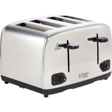 C-24090 Russell Hobbs Adventure 4-Slice Toaster - Stainless Steel, Easy Browning Controls, High Lift Lever, Removable Crumb Tray