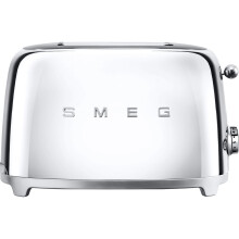 Smeg 50's Retro TSF01SSUK 2-Slice Toaster Chrome - Browning Controls, High Lift Lever, Removable Crumb Tray
