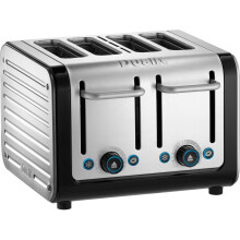 Dualit 46505 Architect 4-Slice Toaster - Black Brushed Steel, High-Lift & Removable Crumb Tray