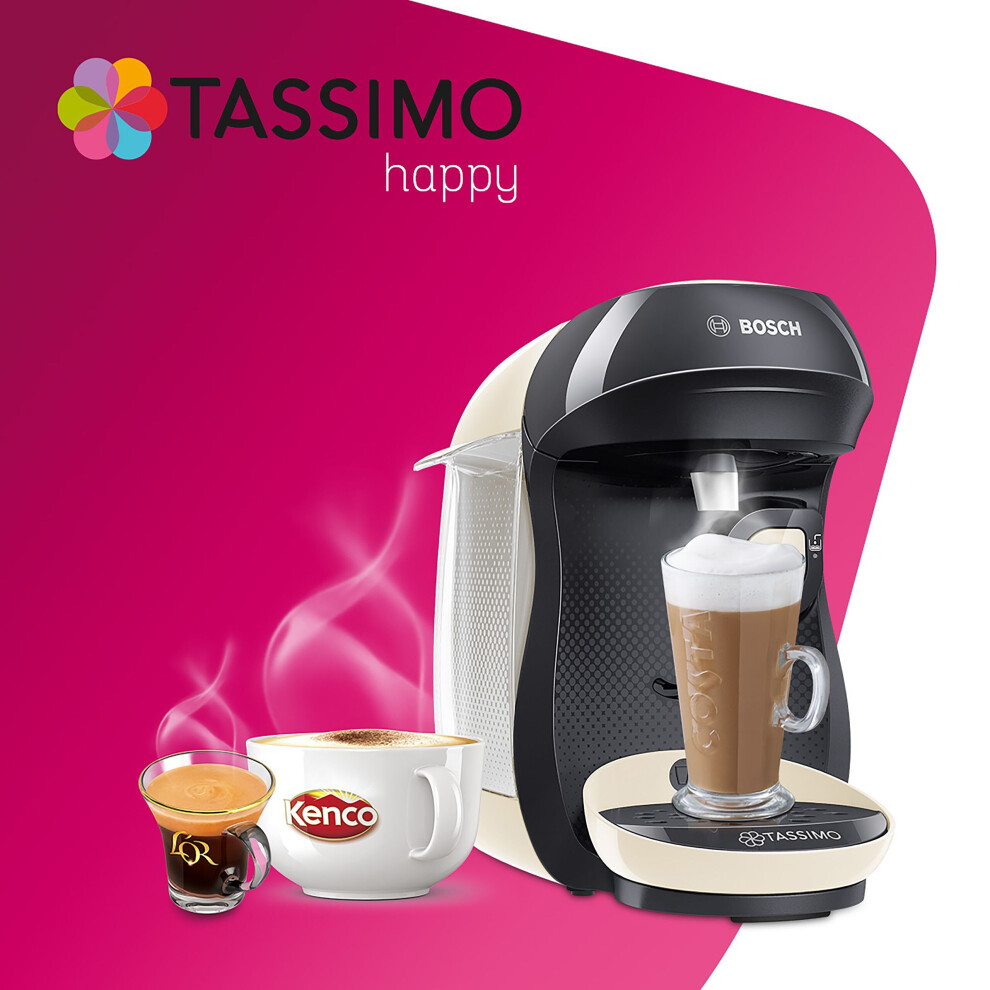Tassimo by Bosch Happy TAS1007GB Pod Coffee Machine - Black / Cream