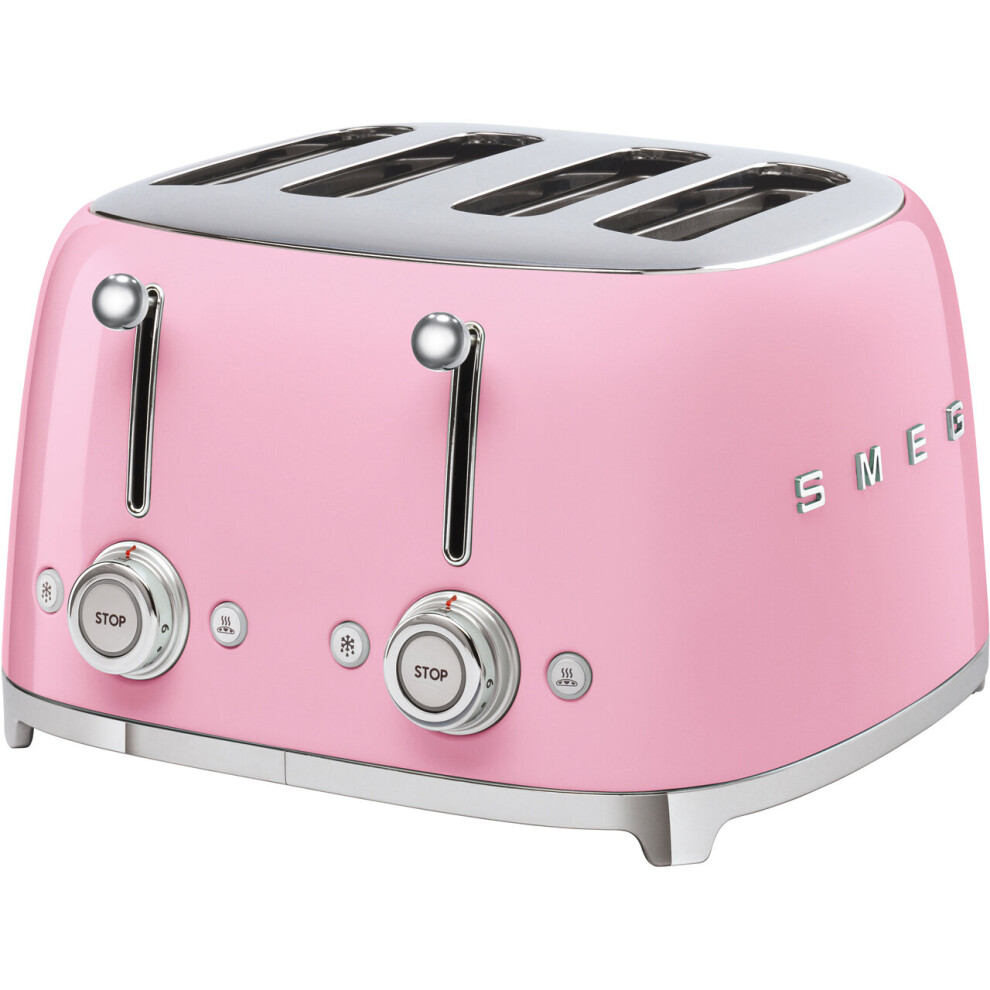 Smeg TSF03PKUK 50's Retro 4 Slice Toaster Pink