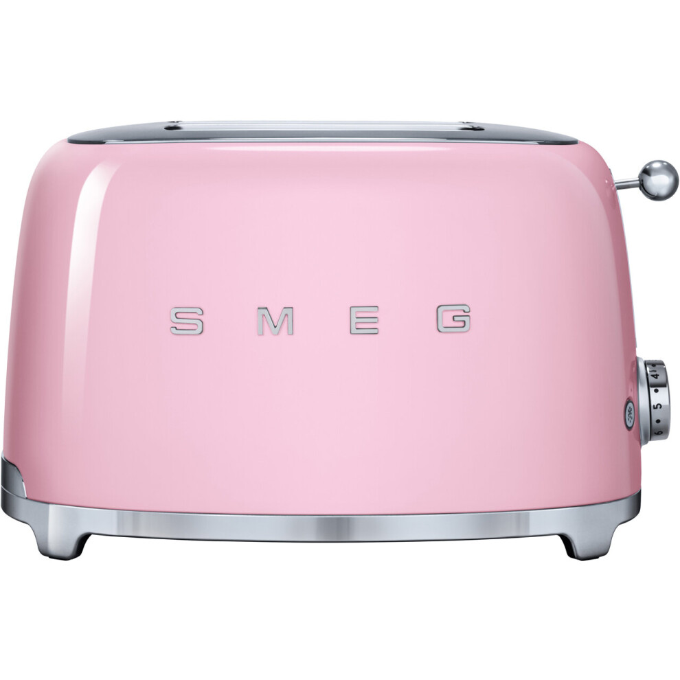 Smeg 50'S Retro Tsf01pkuk 2 Slice Toaster - Pink