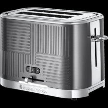 Russell Hobbs Geo-Steel 25250 2-Slice Toaster - Silver, High Lift Lever, Removable Crumb Tray