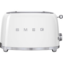 Smeg TSF01WHUK 50's Retro 2-Slice Toaster - White, Browning Controls, High Lift Lever, Removable Crumb Tray