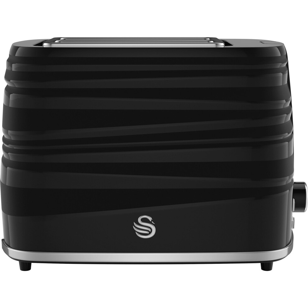 Swan Symphony ST31050BN 2-Slice Toaster - Black with Browning Controls, High Lift Lever, Removable Crumb Tray