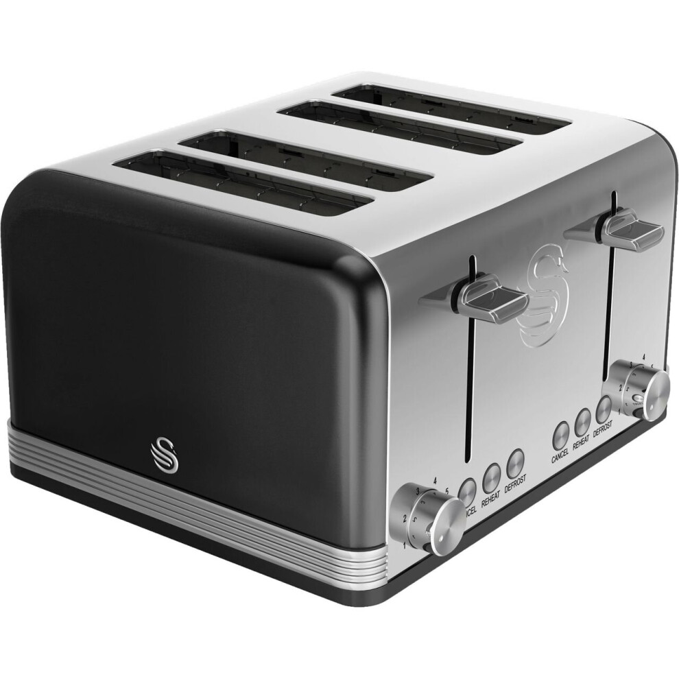 Swan Retro ST19020BN 4 Slice Toaster - Black