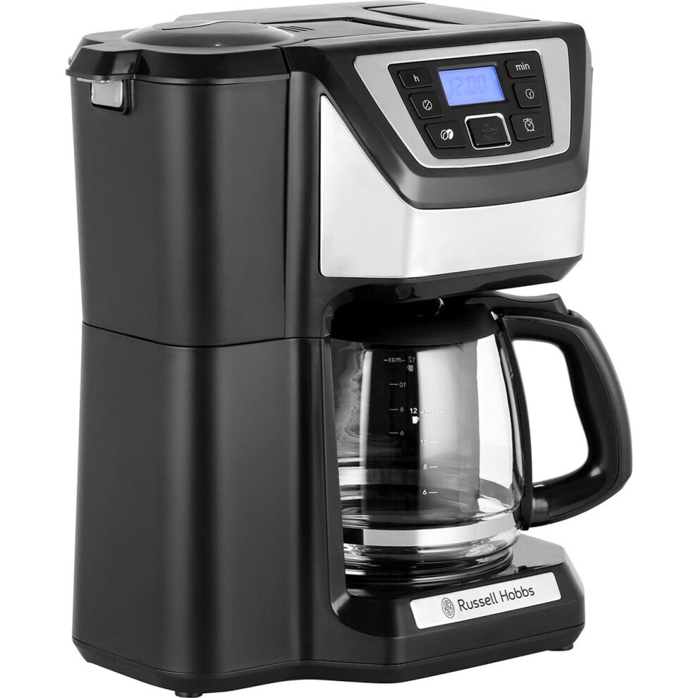Russell Hobbs Chester Grind & Brew 22000 Filter Coffee Machine with Timer - Silver / Black