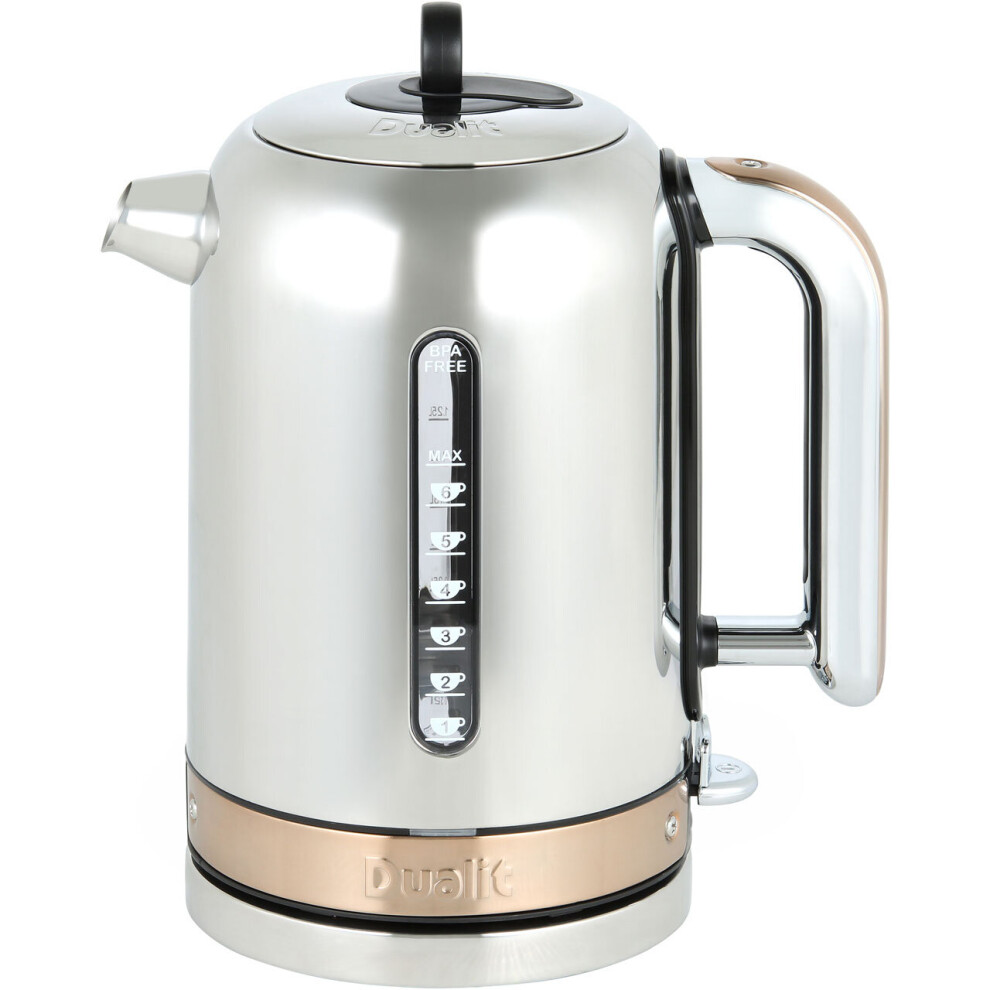 Dualit Classic 72820 Kettle - Chrome/Copper, 1.7L, 3000W, 360 Base, 7-Cup Capacity