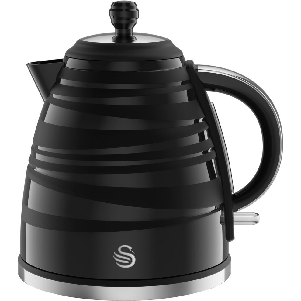 Swan Symphony SK31050BN 1.7L Electric Kettle, 3000W, 360 Swivel Base, Black