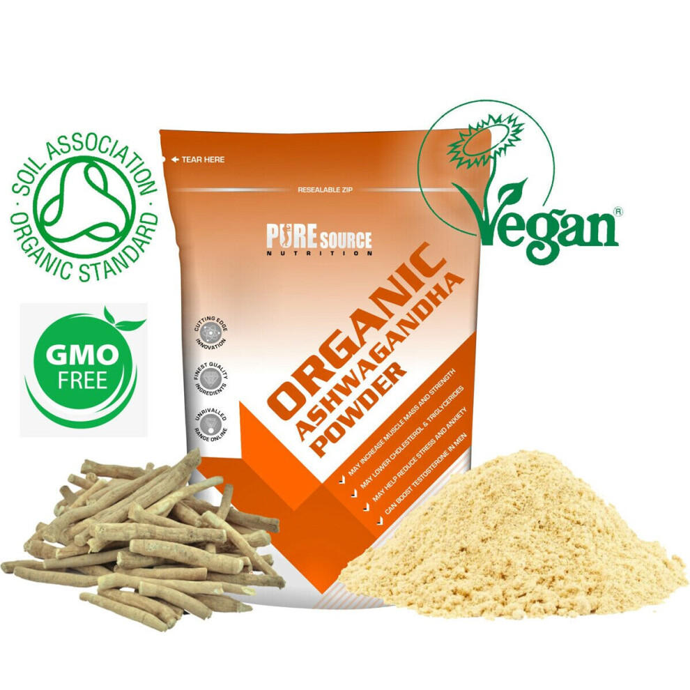 Pure Source Nutrition (750G) Ashwagandha Powder Root Organic Vegan Natural Psn