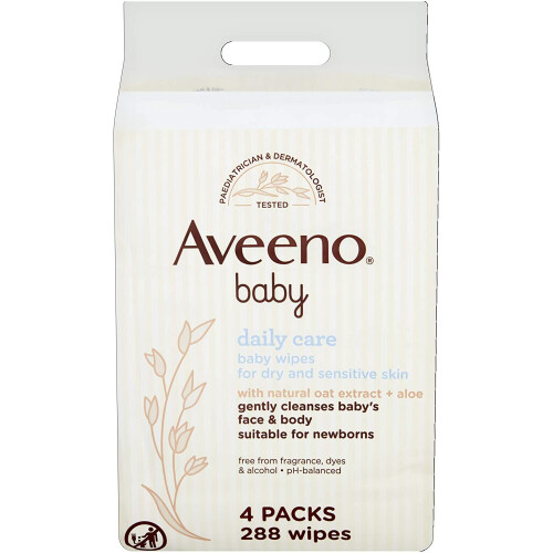Aveeno Aveeno Baby Wipes, 288-Count, 4 Pack