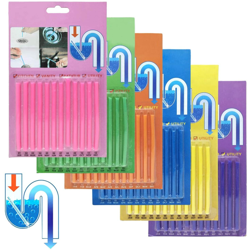 Sani Sticks Flying swallow Drain Sticks (72 pcs) Keeps Drains and Pipes Clear and Odor Cleaning Tool Tub Decontamination Hair Clean As Seen On TV