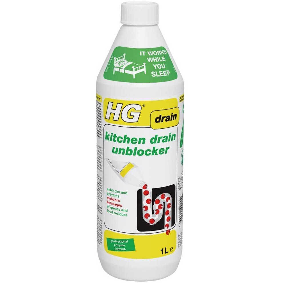 HG 481100106 Kitchen Drain 1L-Effective and Natural Sink Unblocker-for Persistent Blockages, Multi