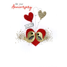 On Our Anniversary With Love Irresistible Greeting Card Embellished Cards