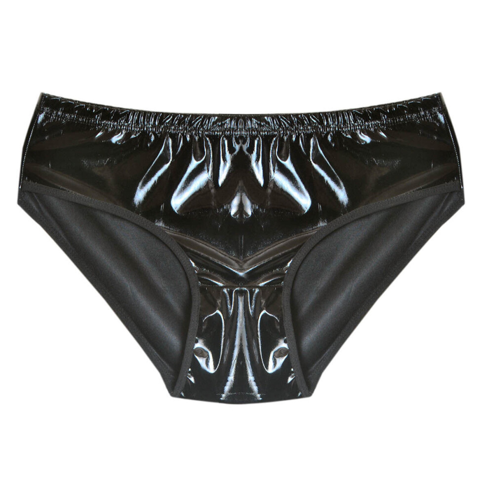 (2XL) Black PVC Women's Knickers Soft Underwear Panties