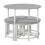 Homcom HOMCOM Modern Round Dining Table Set with 4 Upholstered Stools, Dining 1