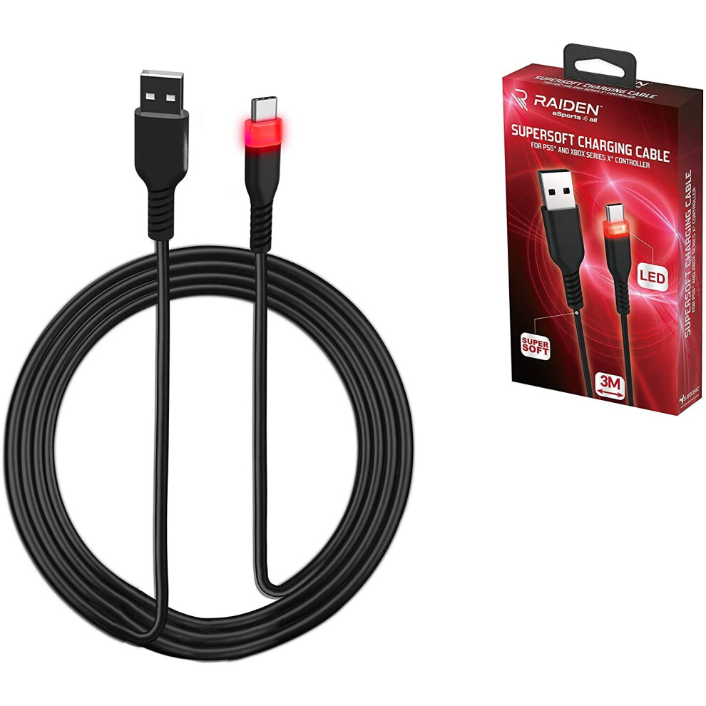 Subsonic Raiden Usb C Charging And Transfer Cable, Ps5, 3 Metre 3701221701567