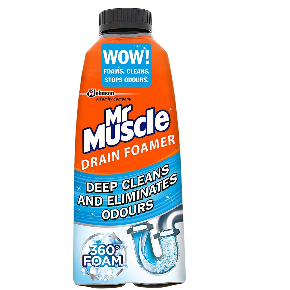 Mr Muscle Drain Foamer, Drain Cleaning Foam to Unblock & Eliminate Odour, 500 ml