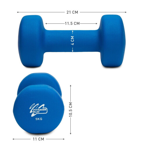 Neoprene Dumbbells 2X5 kg Dark Blue, Best 1