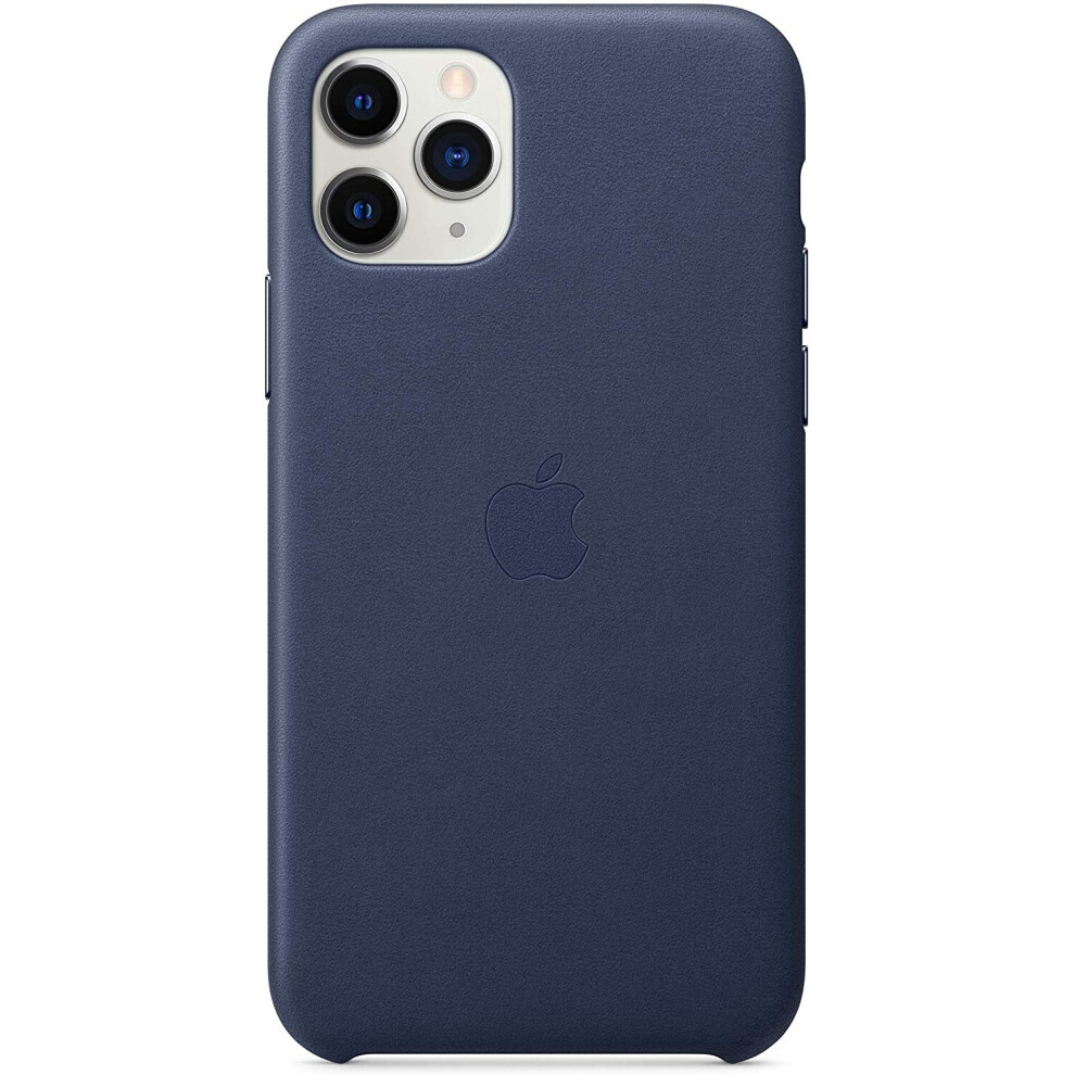 Apple Leather Back Cover For Iphone 11 Pro - Midnight Blue