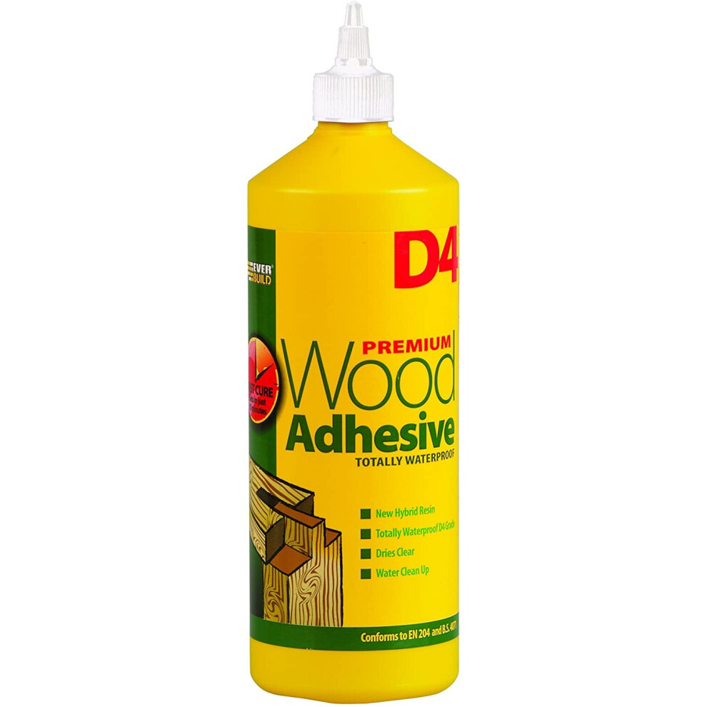 Everbuild D4 Premium Wood Adhesive, White, 1 Litre