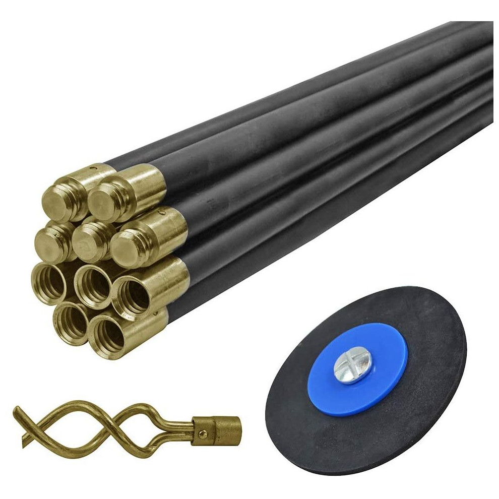 Faithfull DRSET12 10 x Rods/ Plunger/ Worm Drain Clean Set