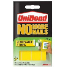 Unibond No More Nails Strip Ultra-strong Removable Translucent - Pack of 20