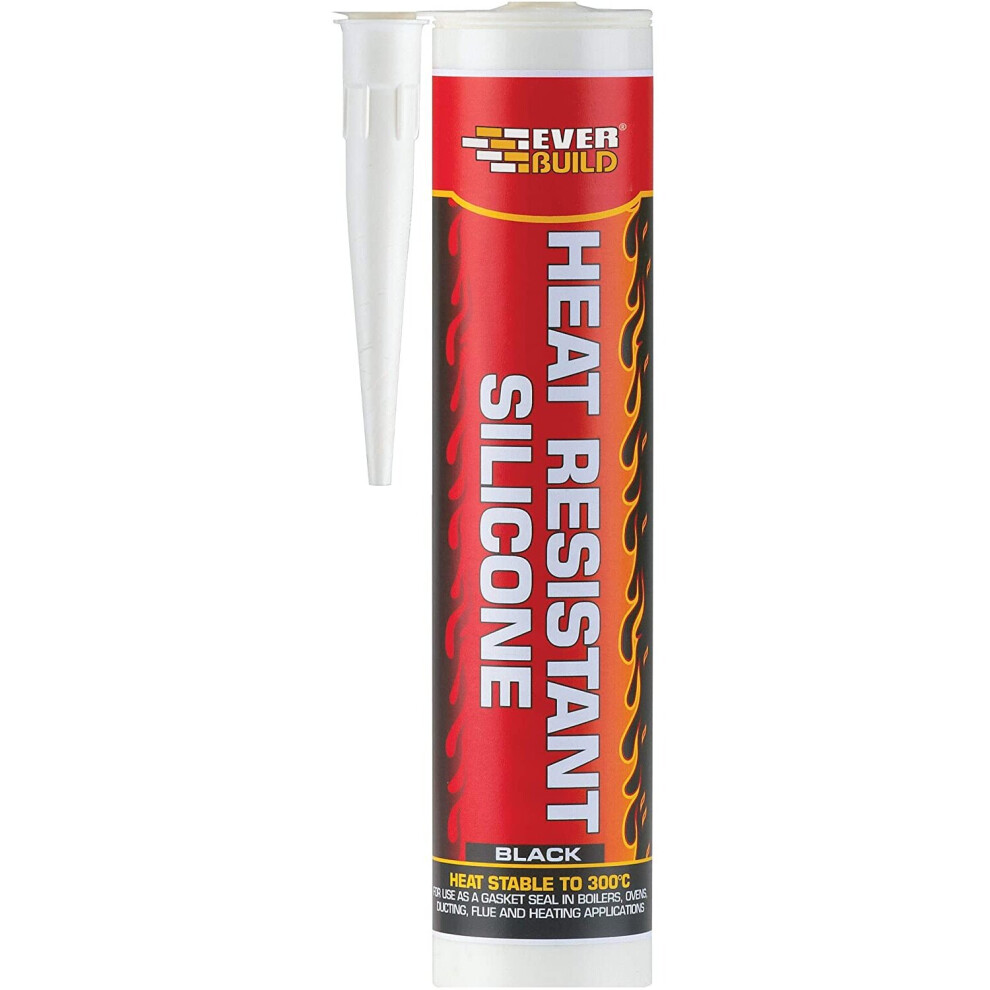 Everbuild Heat Resistant Silicone Sealant, Black, 310 ml