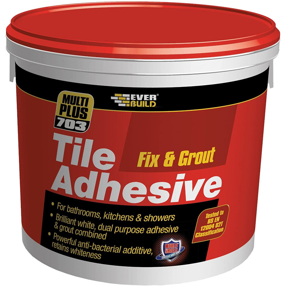 Everbuild FIX005 703 Fix And Grout Tile Adhesive, White, 750 g