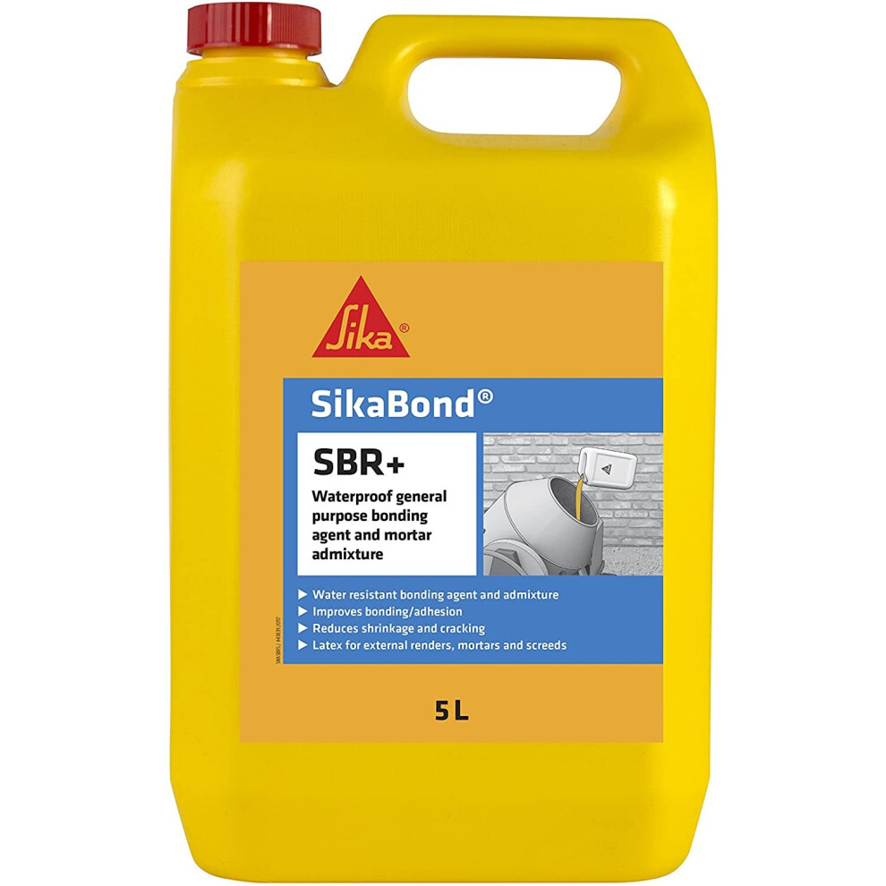 SikaBond SBR+ Waterproof General Purpose Bonding Agent and Mortar Admixture, 5L