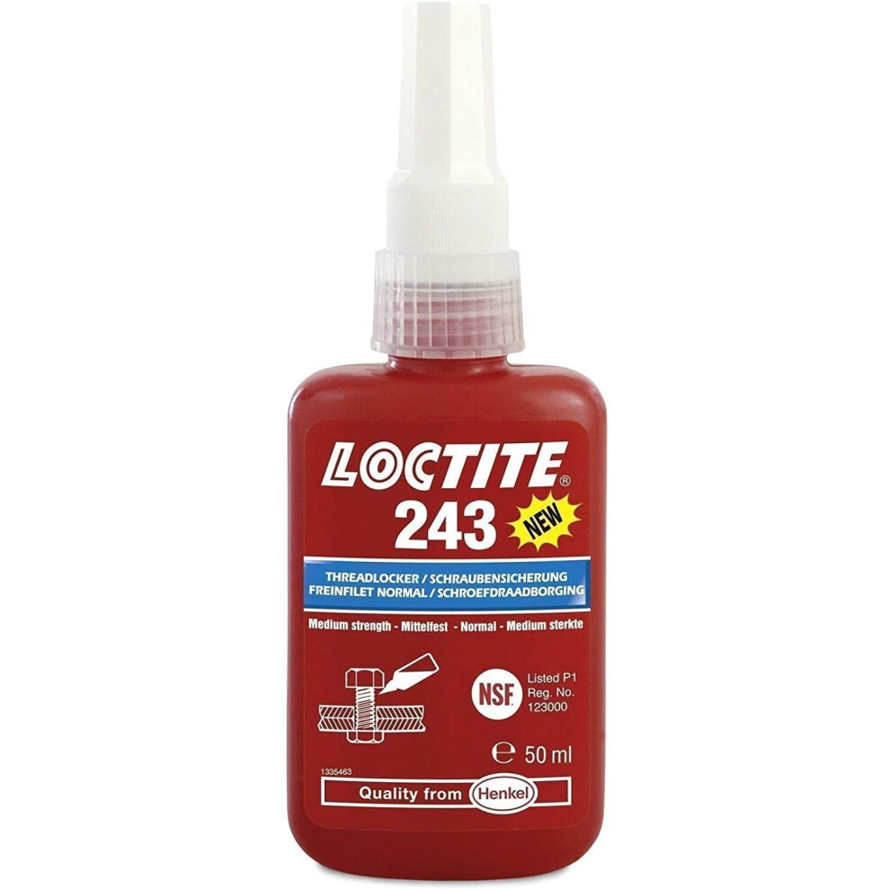 Loctite 243 x 50ml Medium Strength Oil Tolerant Threadlocker