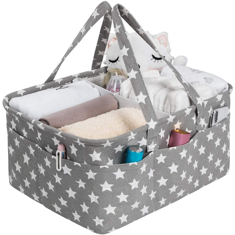 Diaper Caddy Organiser Nappy Baby Travel Storage Box, Portable Nursery Changing Car Organiser Bag Cheeky Cow