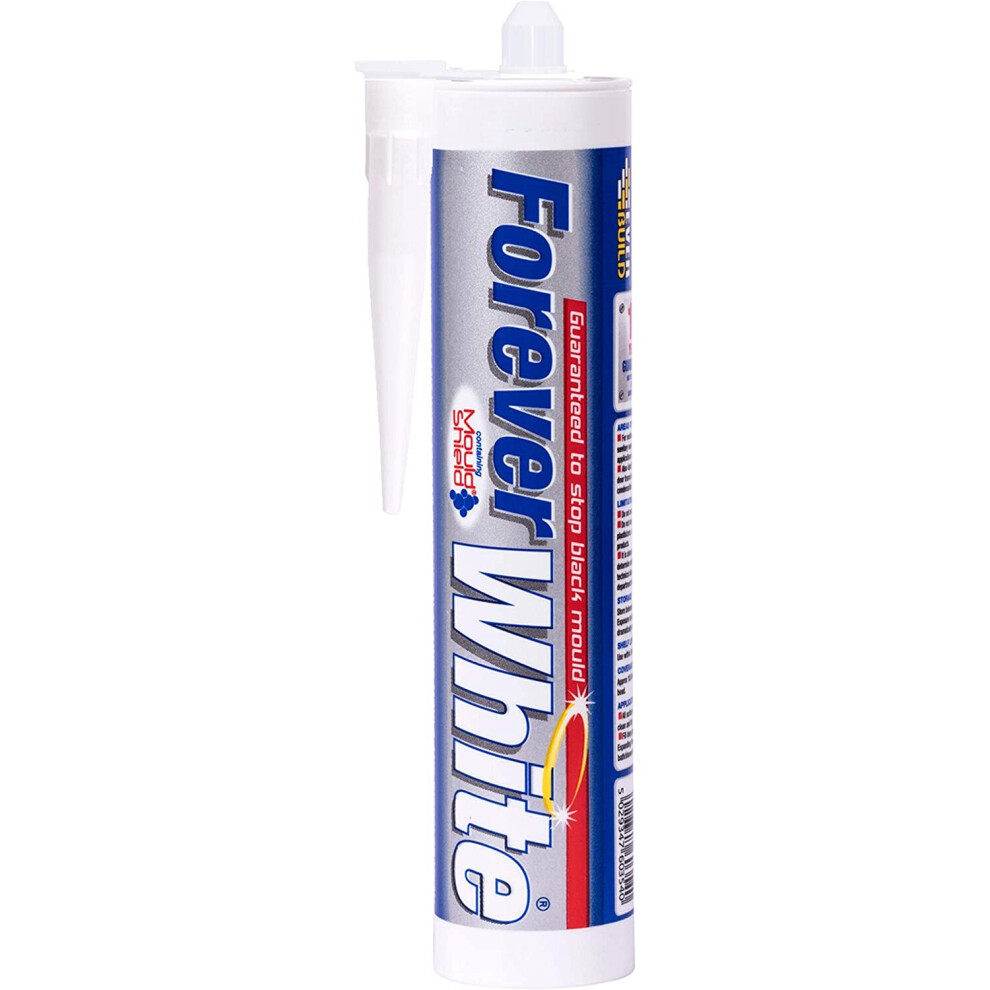Everbuild Forever White Anti-mould Silicone Sealant, White, 295 ml