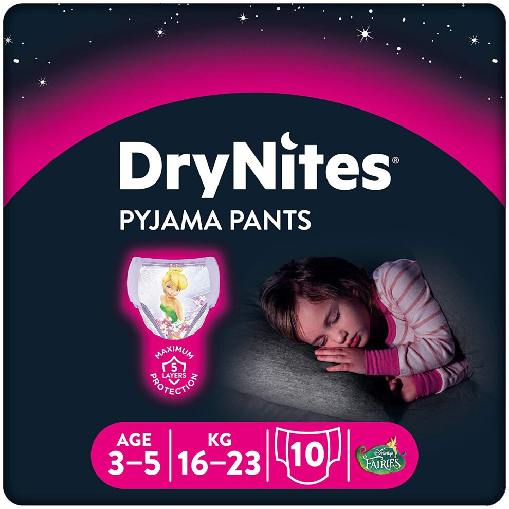 Huggies Drynites Pyjama Pants for Girls, Age 3-5, Pack of 10-image-OPC-P6Z7FH6-NEW