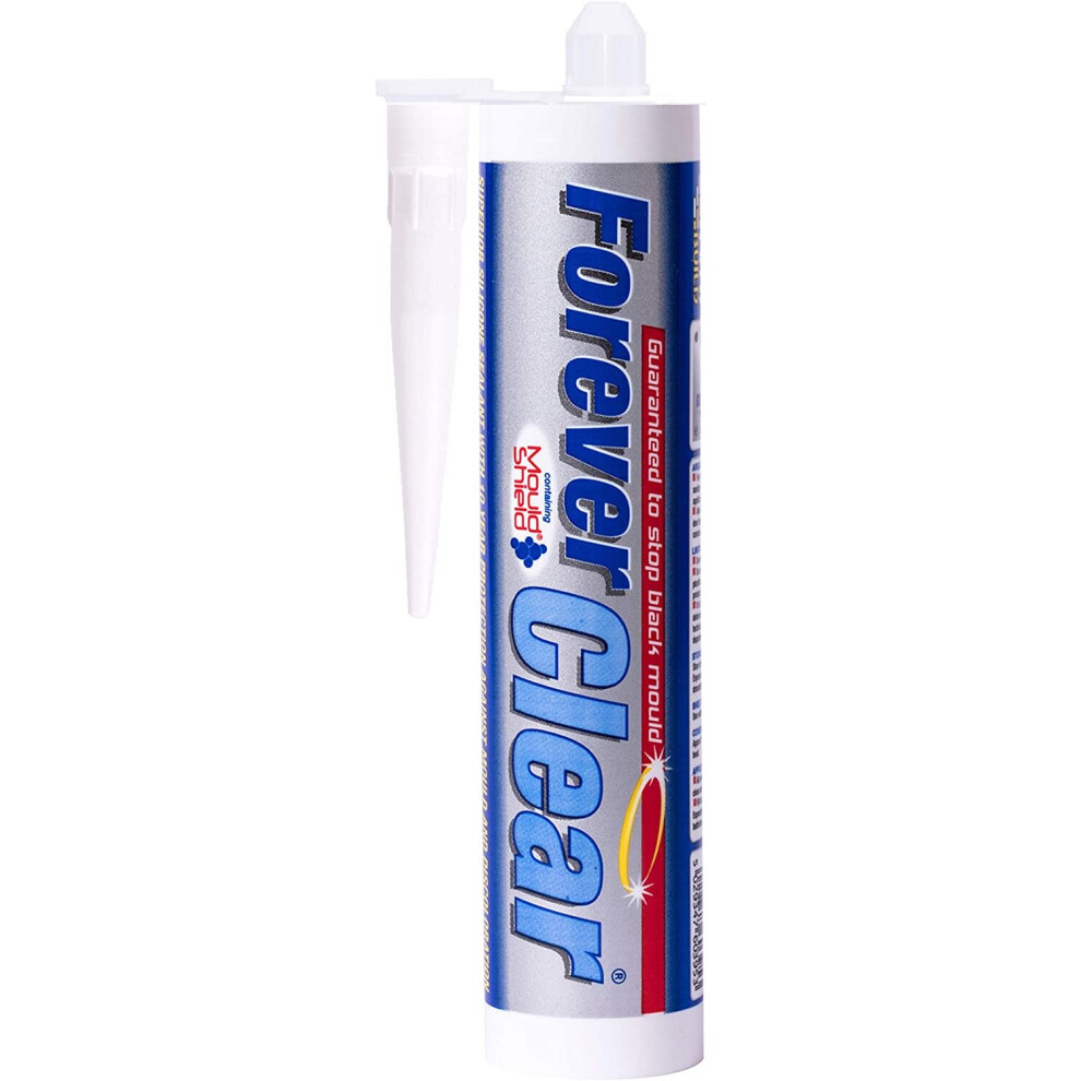 Everbuild Forever Clear Anti-mould Silicone Sealant, Clear, 295 ml